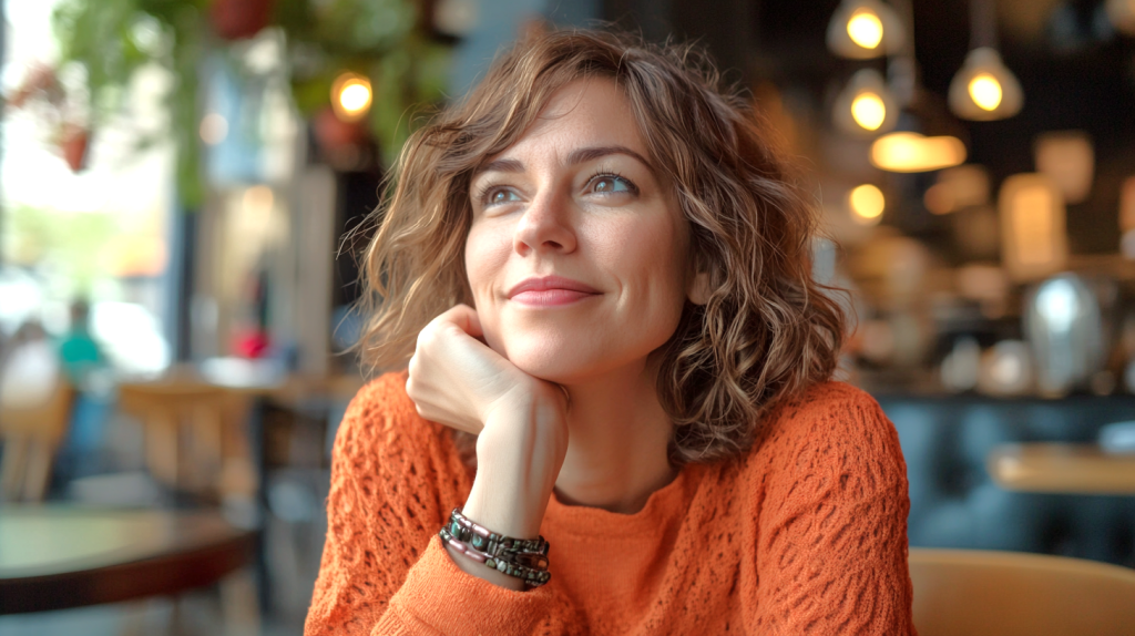 カフェでほっと一息、午後のひととき フリー素材