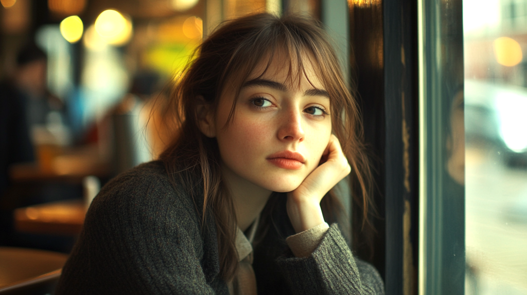 カフェの窓辺で過ごす静かな午後 フリー素材