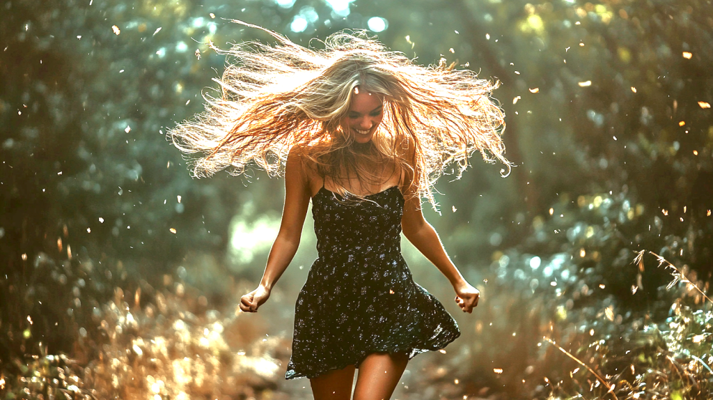 解放感いっぱいの女性 フリー素材 無料画像