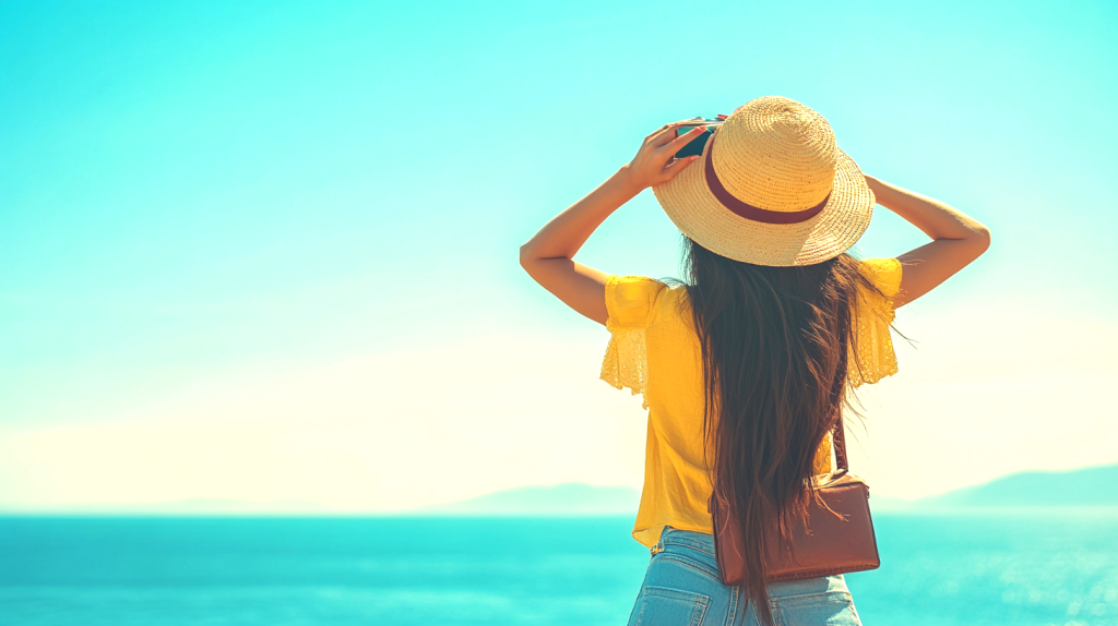 海風を感じながら自由を感じる瞬間 フリー素材