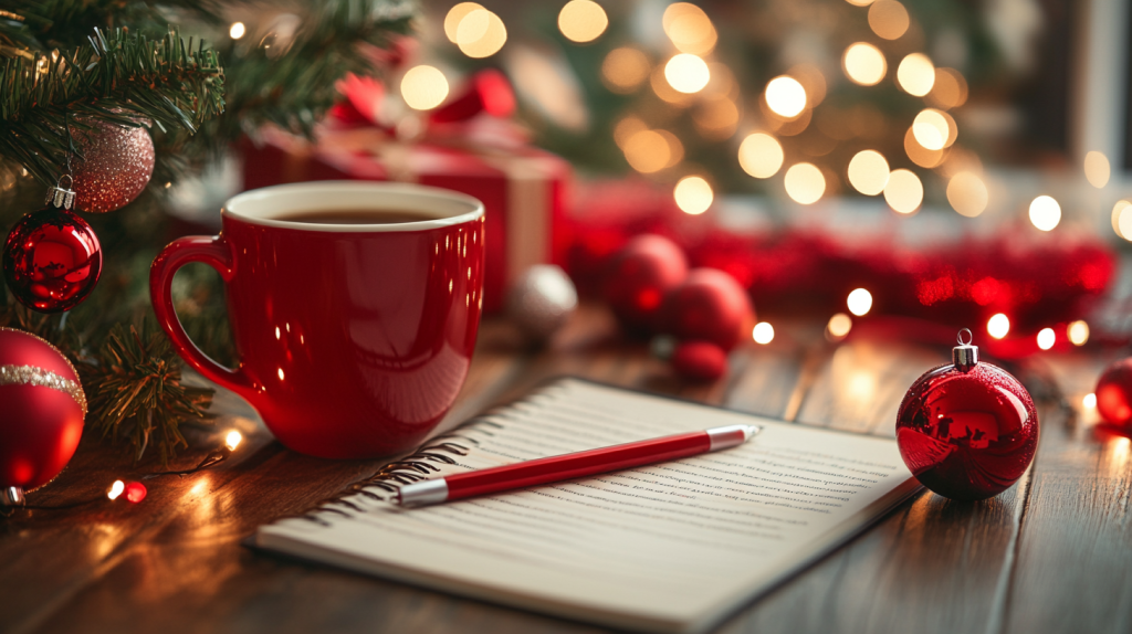 クリスマスのモーニングノートタイム フリー素材