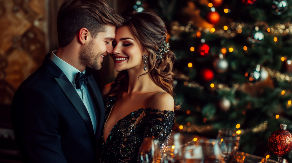 ラグジュアリーなクリスマスディナー フリー素材