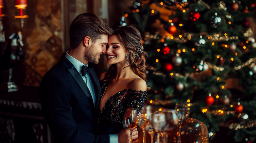 ラグジュアリーなクリスマスディナー フリー素材