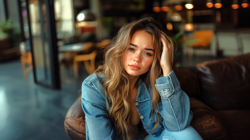 悲しそうな表情の女性 フリー素材