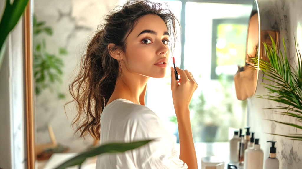 自然体で健康的な女性の朝 フリー素材