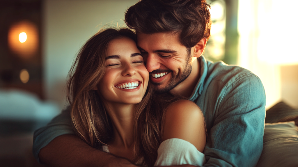 温かな光の中で二人だけの特別な時間 フリー素材