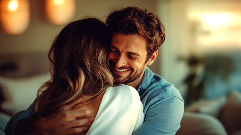 笑顔で包み込む幸せな瞬間 フリー素材