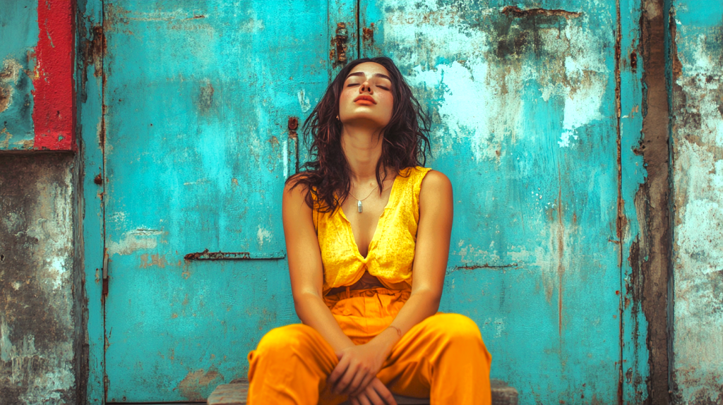 辛いことがあって座り込む女性 フリー素材