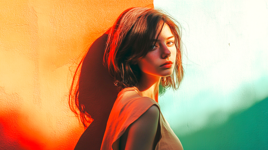 溢れそうな感情を抑え込む女性 フリー素材