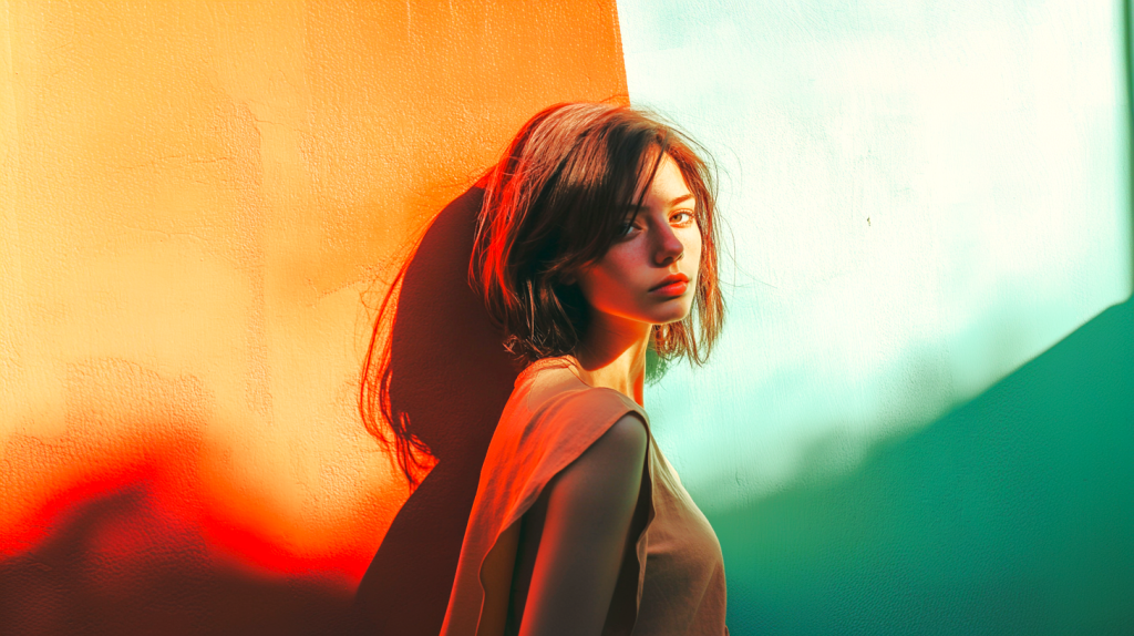 溢れそうな感情を抑え込む女性 フリー素材